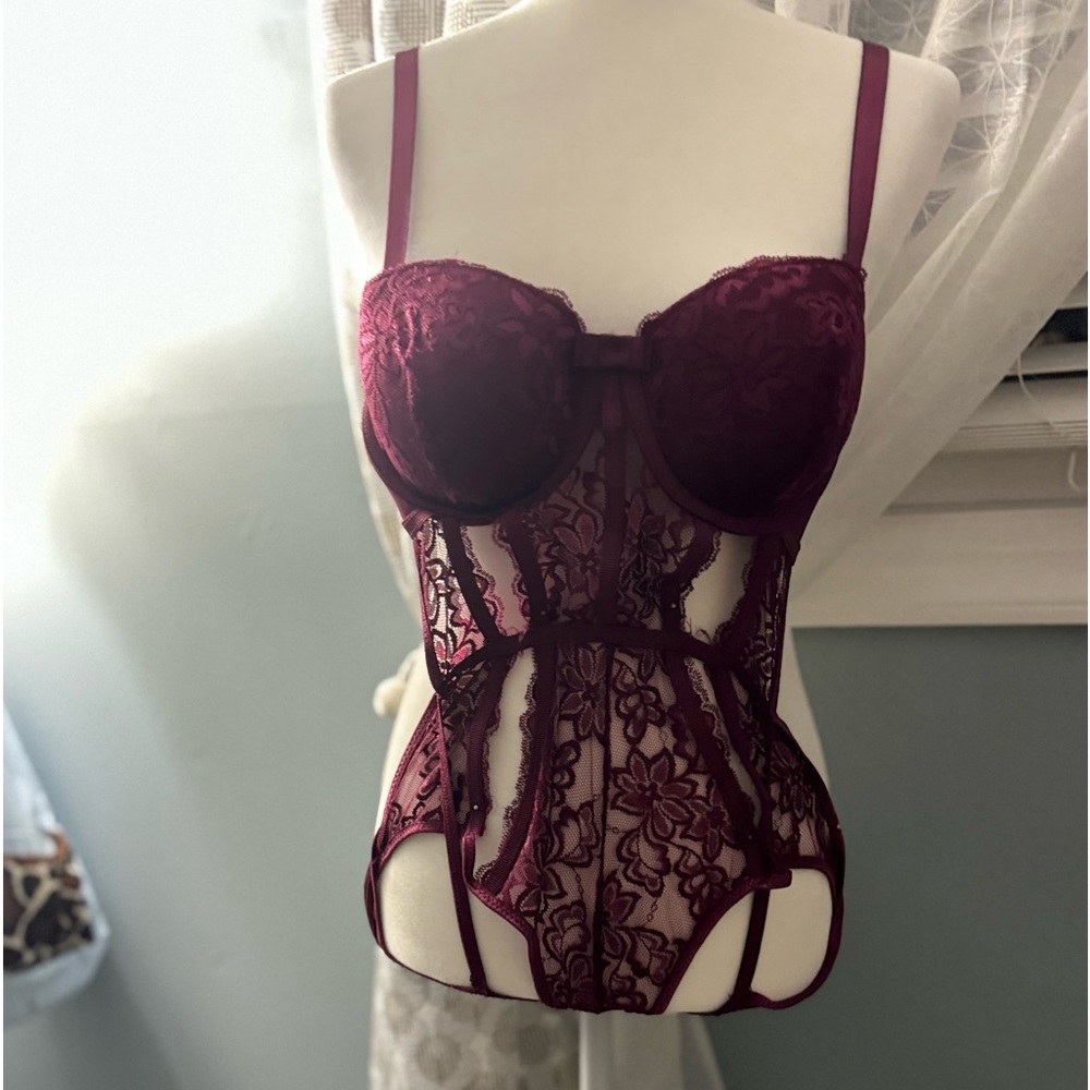 Lace lingerie burgundy